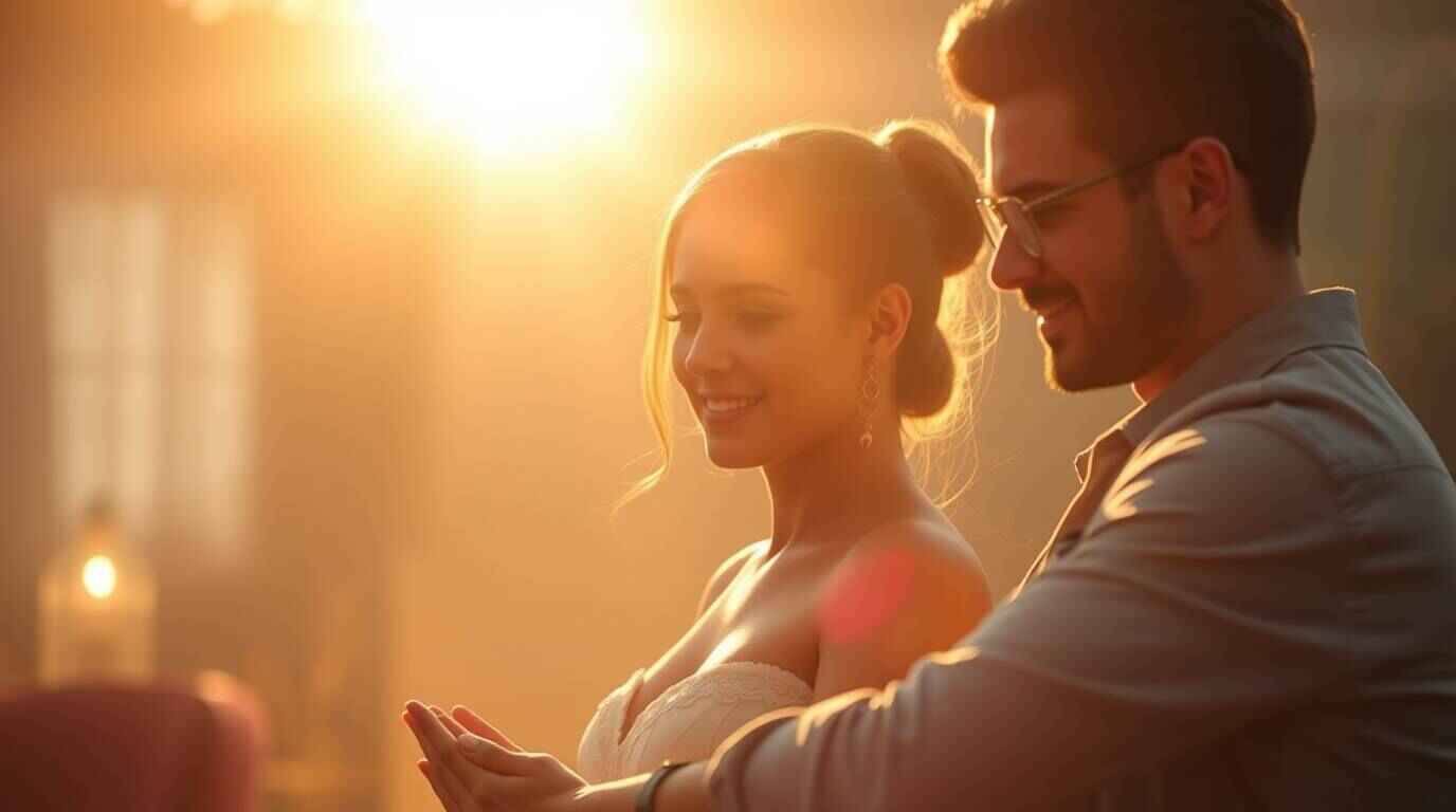 A soft cinematic image warm golden glow, radiant