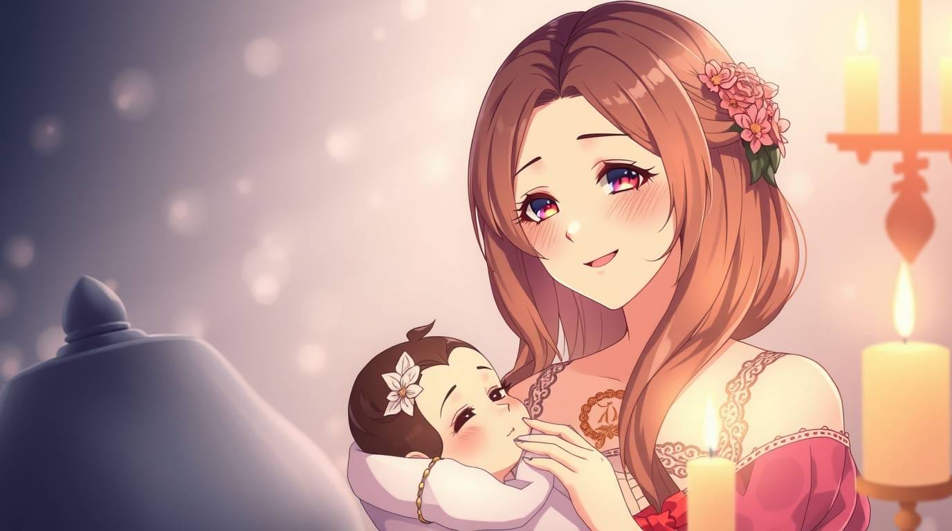 cartoon caring mother