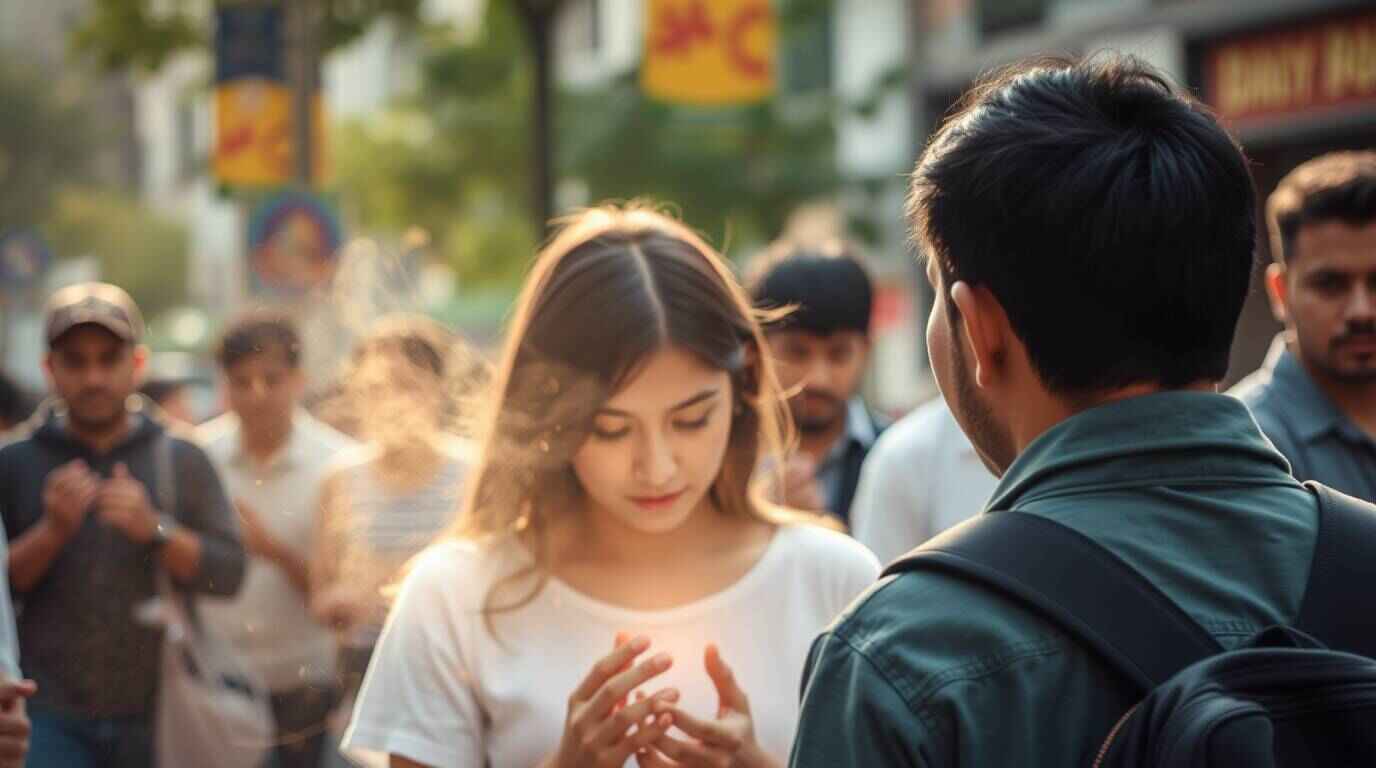 boy back and girl face